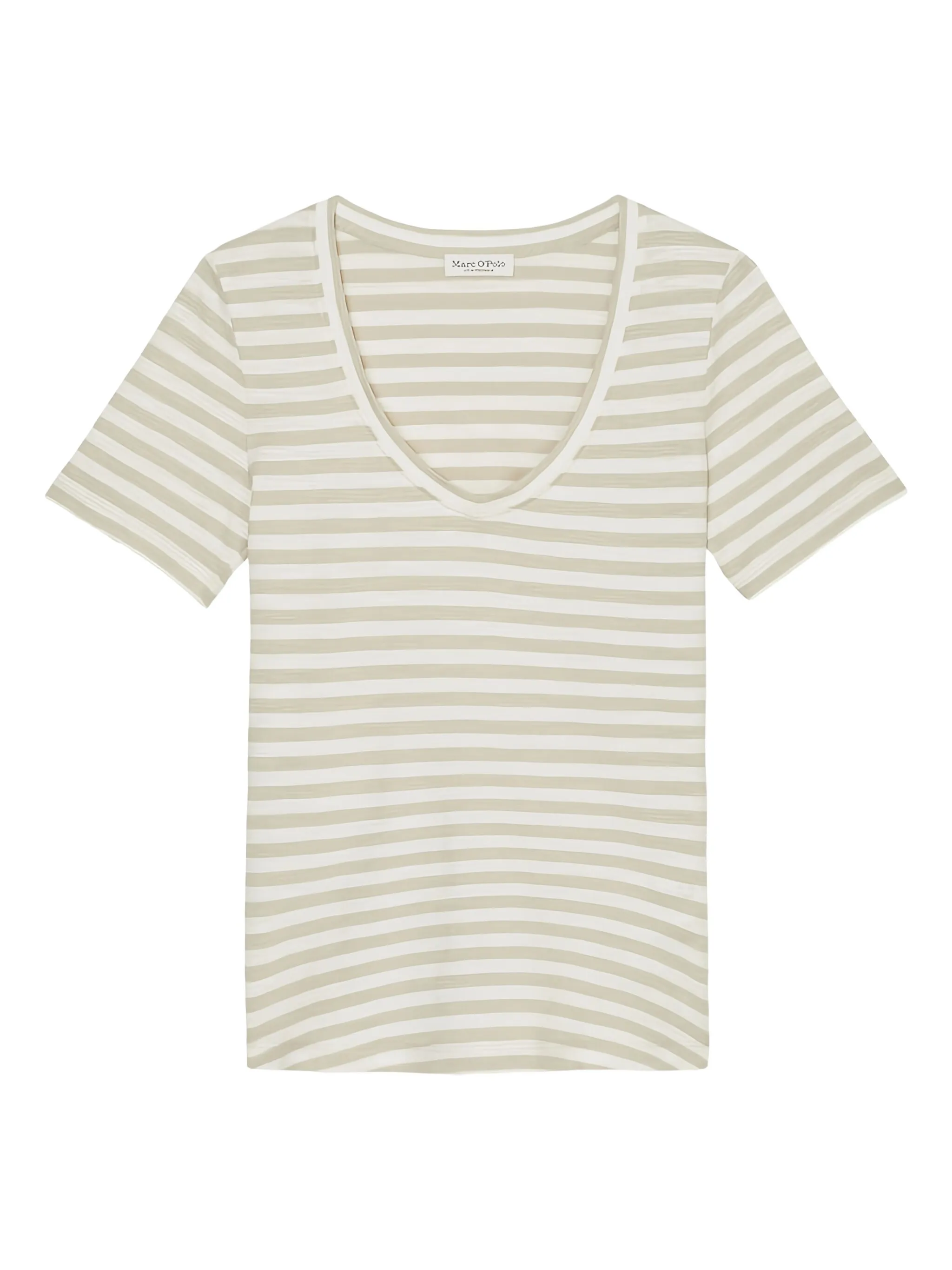 

Полосатая футболка с V-образным вырезом Marc O'Polo, бежевый