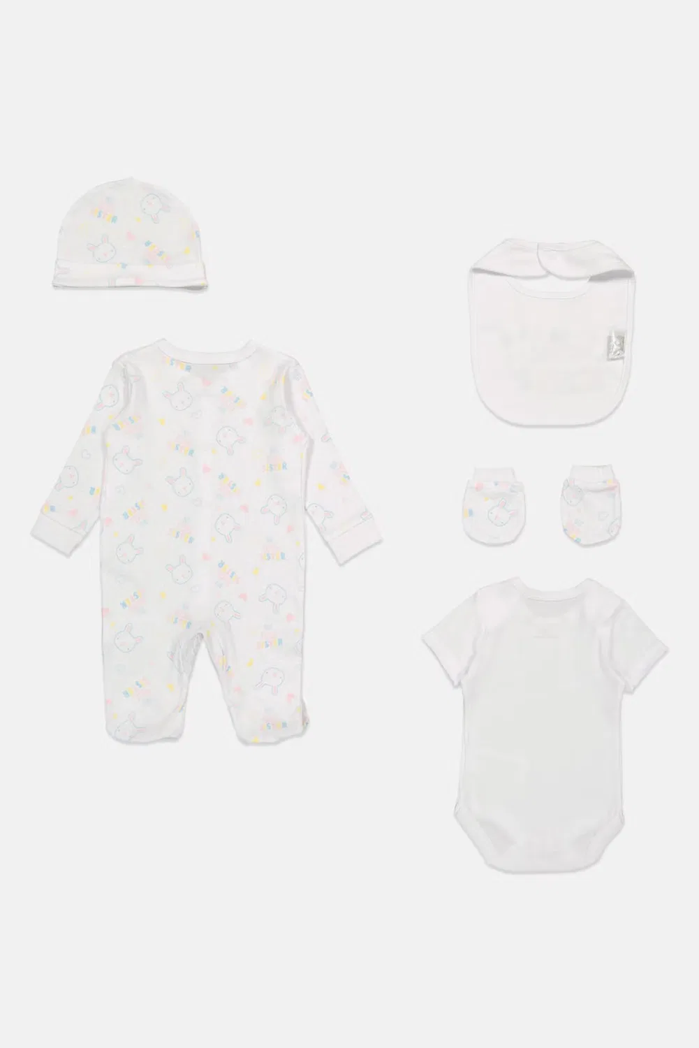 Комплект боди и слюнявчиков с принтом 5 предметов Rock-A-Bye Baby Boutique, разноцветный — фото 3