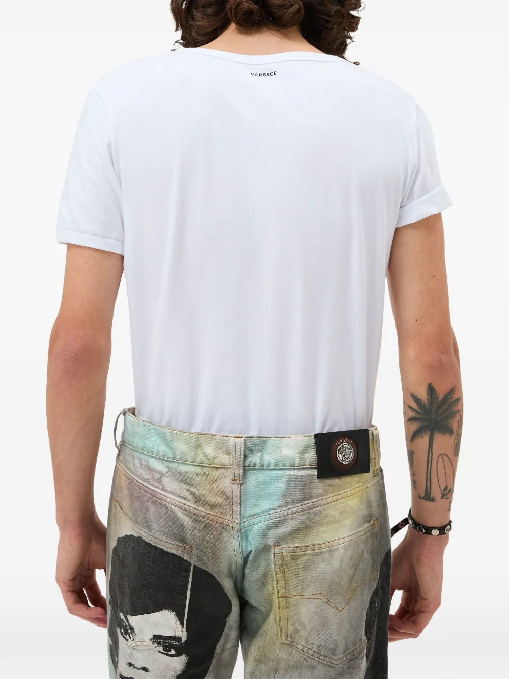 Футболка Versace Embroidered Cotton, белый — фото 3