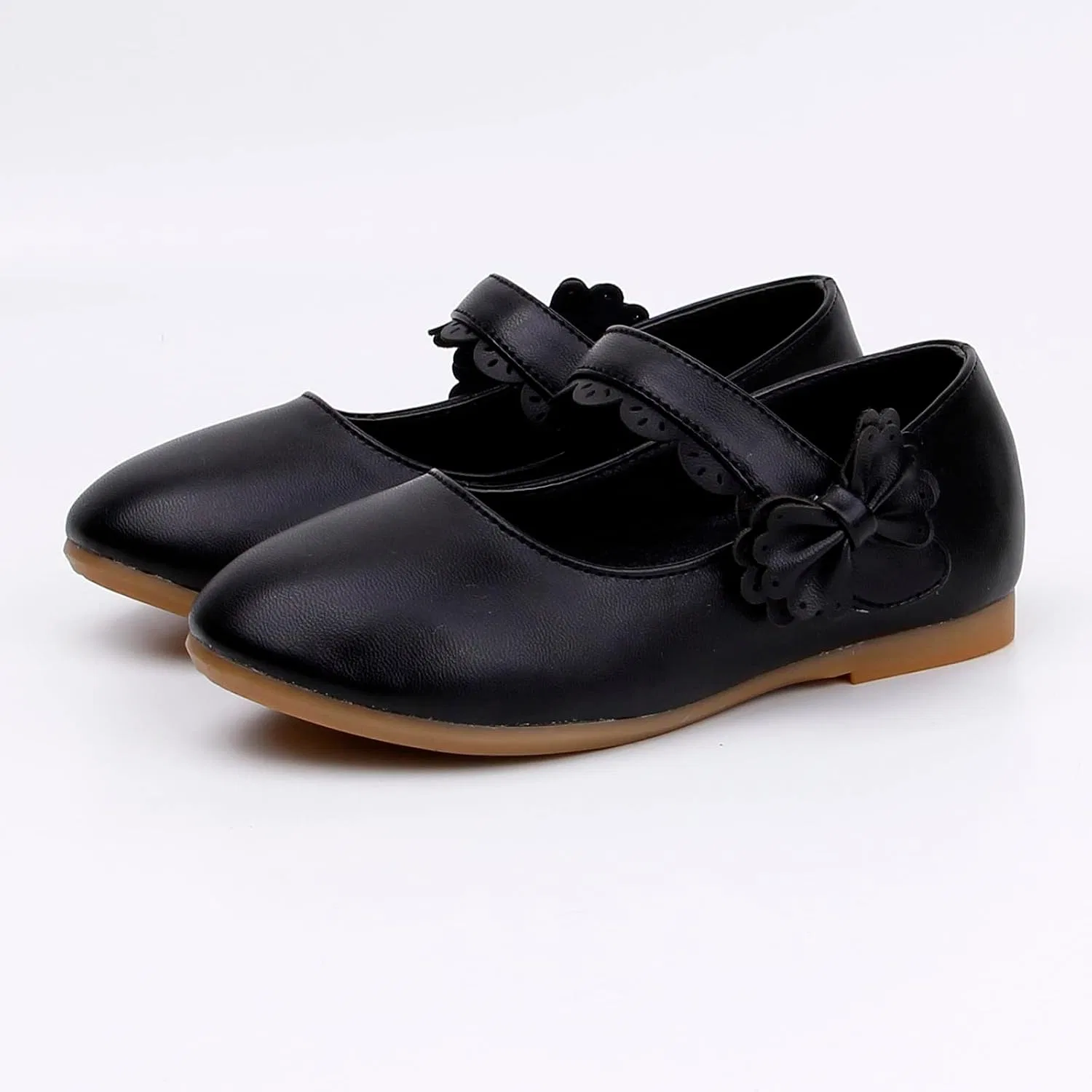 Детские туфли Мэри Джейн для девочек из кожи, Black — фото 3