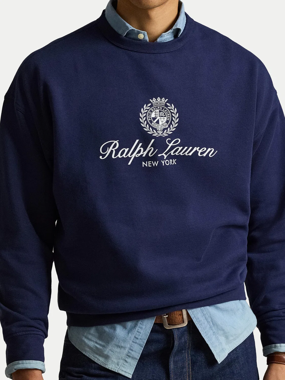 Мужской свитшот свободного кроя Polo Ralph Lauren, темно-синий — фото 4