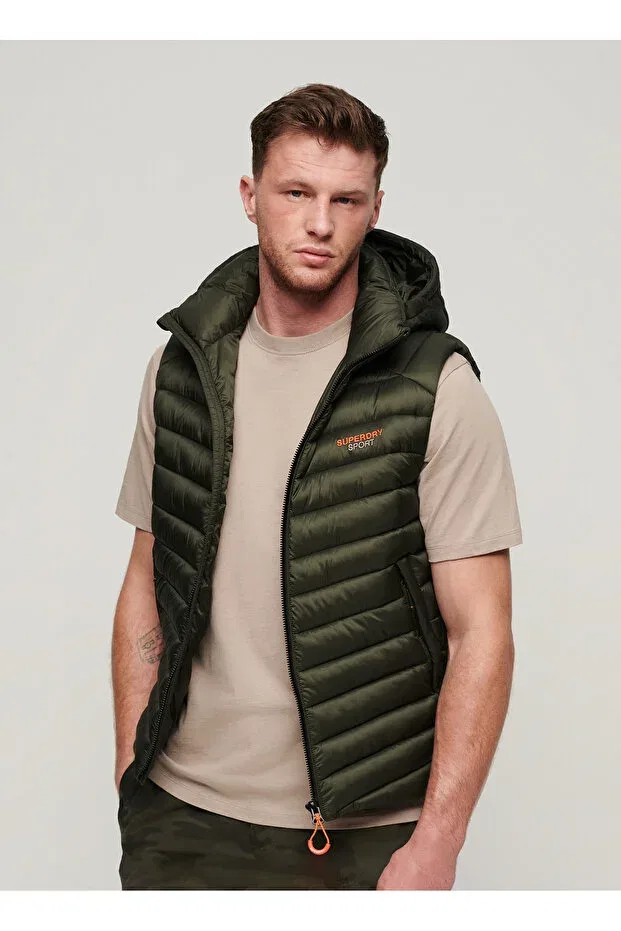 Мужской жилет с капюшоном Superdry, Khaki