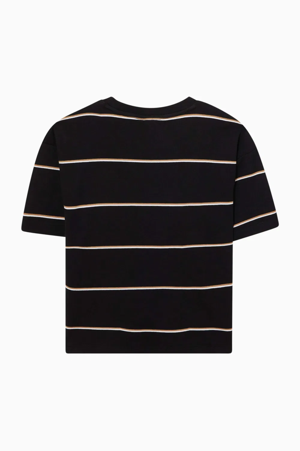 Футболка в полоску хлопковая BOSS Kidswear, черный — фото 2