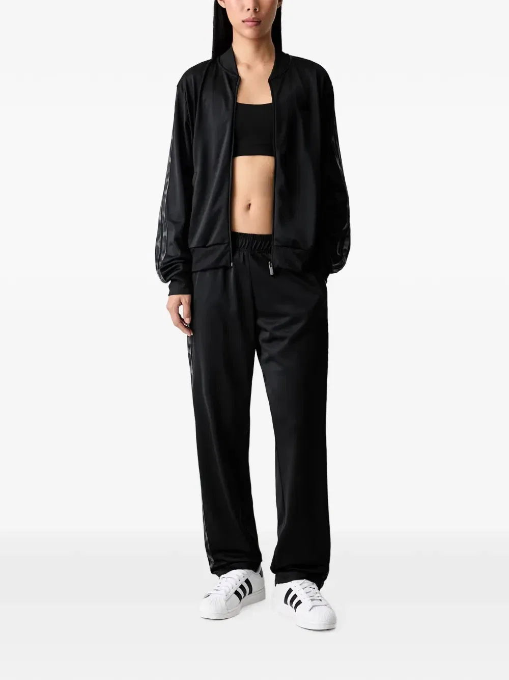 Логотипный спортивный костюм Adidas, черный