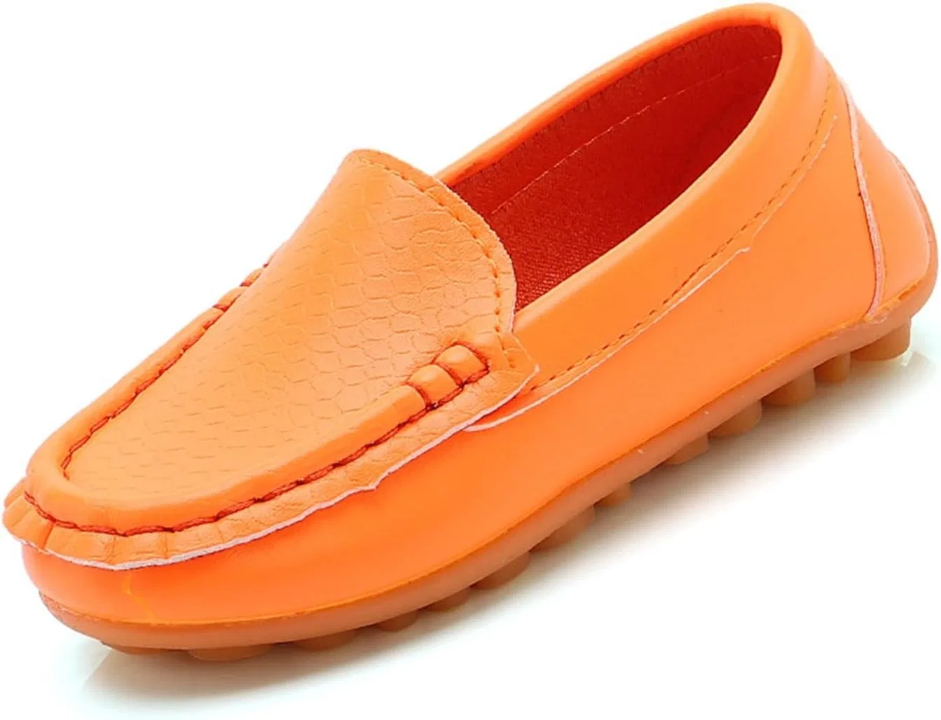 Детские туфли-лоферы водонепроницаемые кожаные без задника, Orange