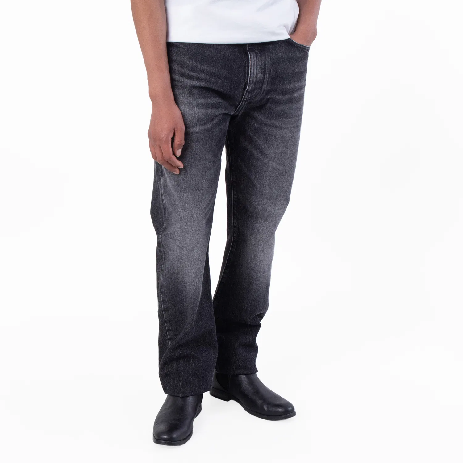 Джинсы прямого кроя Regular-Fit Denim Jeans Versace, Medium Black