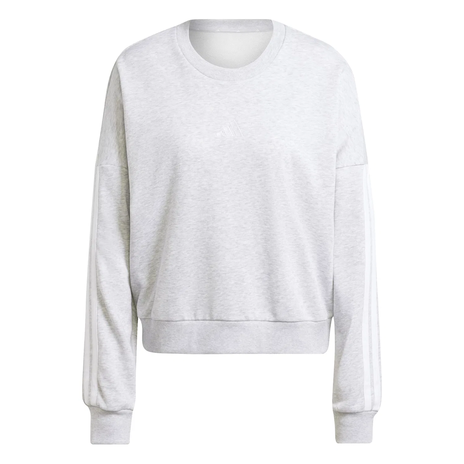 Женский свитшот с тремя полосками Essentials 3-Stripes adidas, Light Grey Heather / White