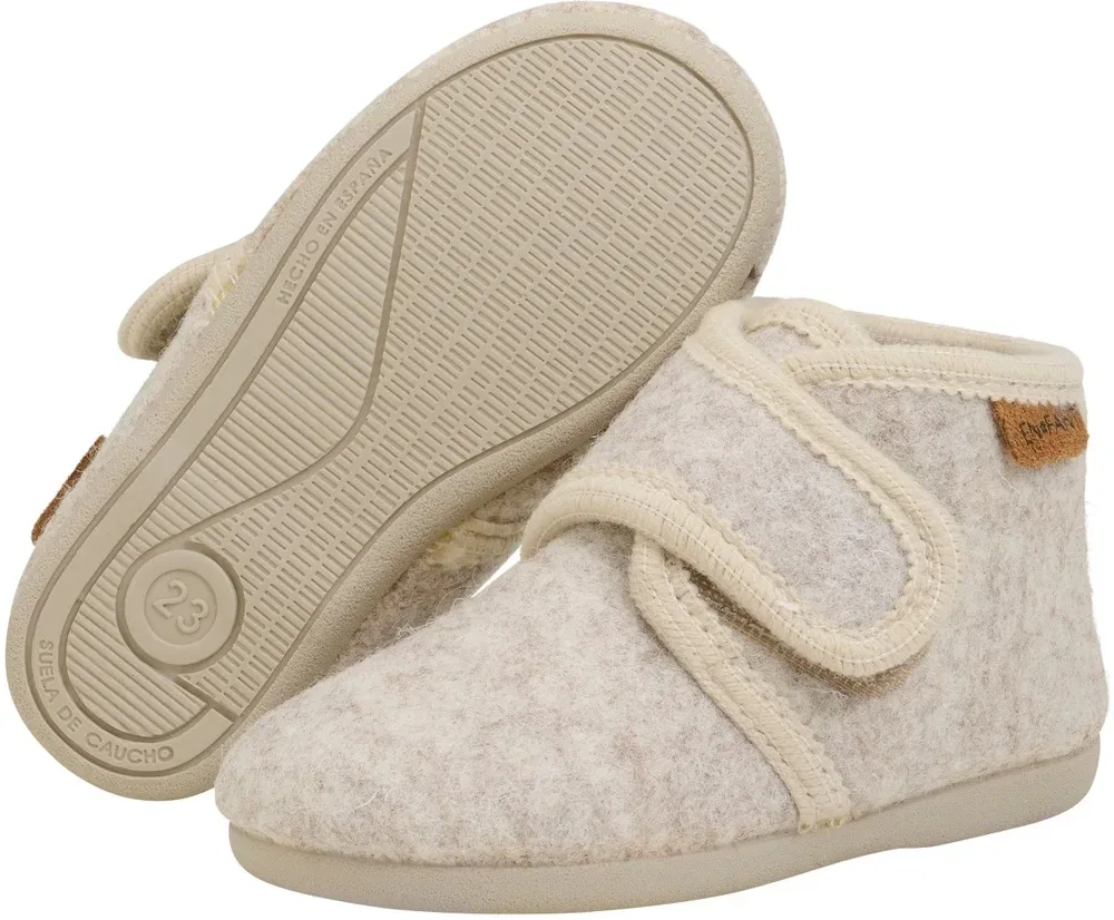 Домашние тапочки с застежкой-липучкой Slippers Wool Hook and Loop En Fant, бежевый — фото 3