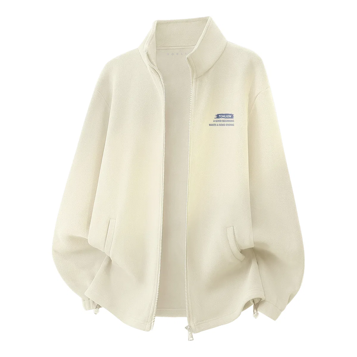 Детское пальто из флиса с воротником-стойкой Tonlion, Цвет: Double-Sided Velvet Off-White