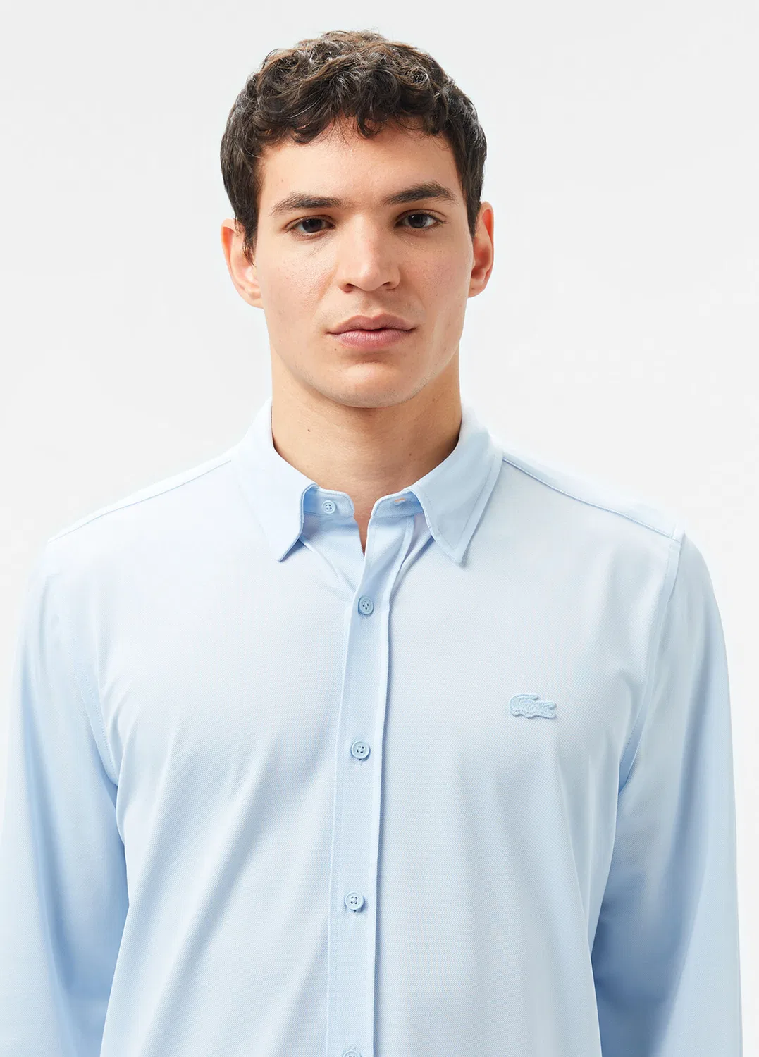 Рубашка slim fit Lacoste, синяя — фото 4