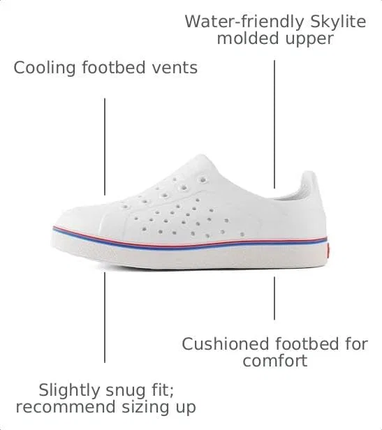 Детские слипоны-лоферы для мальчиков водонепроницаемые People Footwear, Ace Kids Yeti White/Supreme Red/Royal Blue/Picket White — фото 3