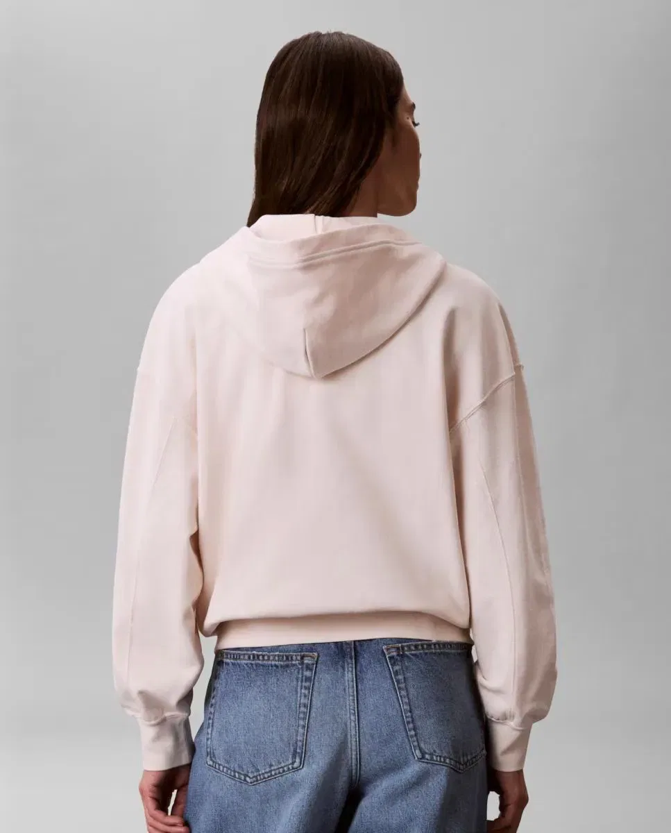 Женская толстовка на молнии хлопковая Calvin Klein, Blanco — фото 2