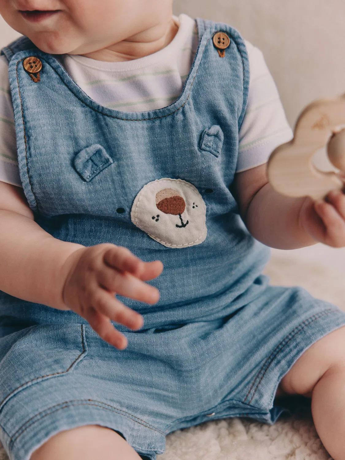 Комбинезон и боди для малышей, с рисунком Blue Bear Next, синий — фото 4