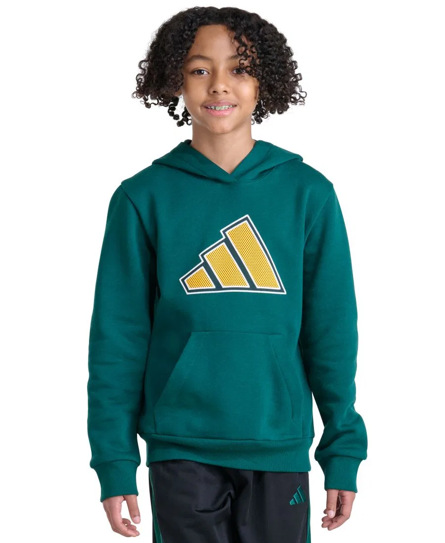 Детский худи с длинным рукавом с принтом adidas, Collegiate Green