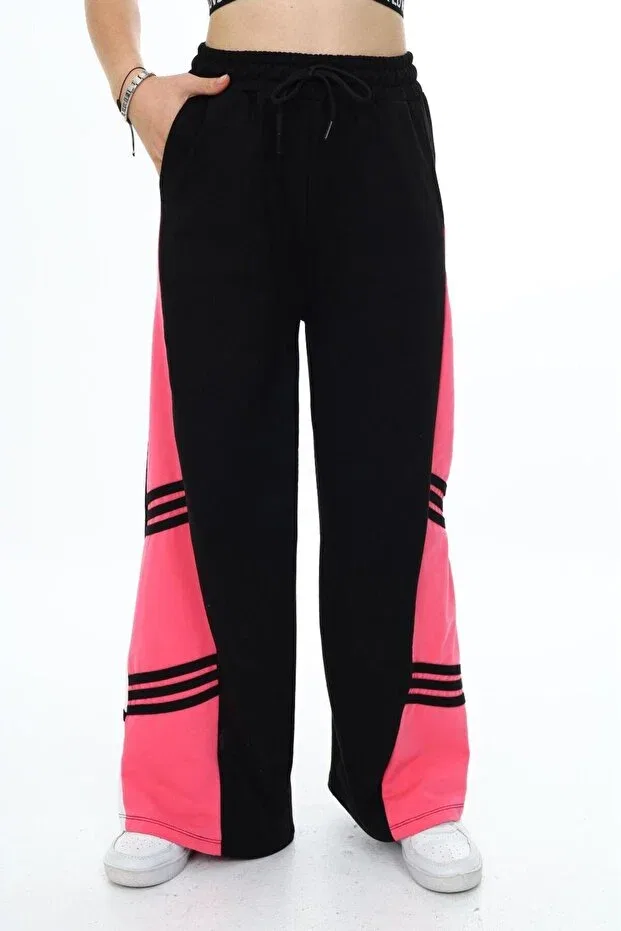 Детские спортивные штаны для девочек хлопковые широкие Oversize Asortix, Black — фото 4