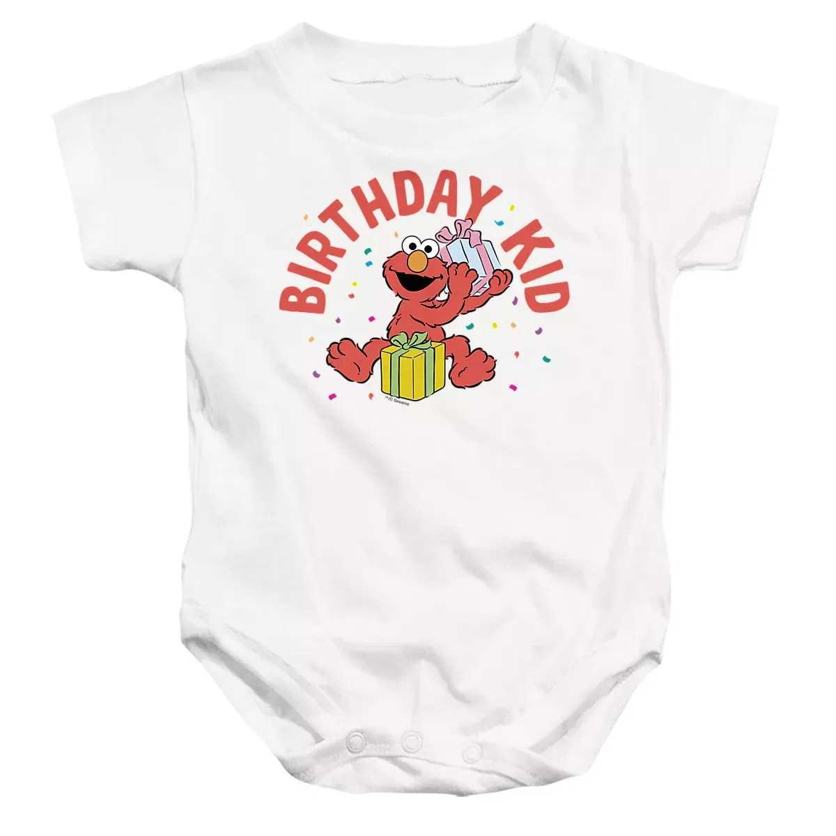 Детское боди с коротким рукавом Baby Elmo Birthday Kid Sesame Street, White