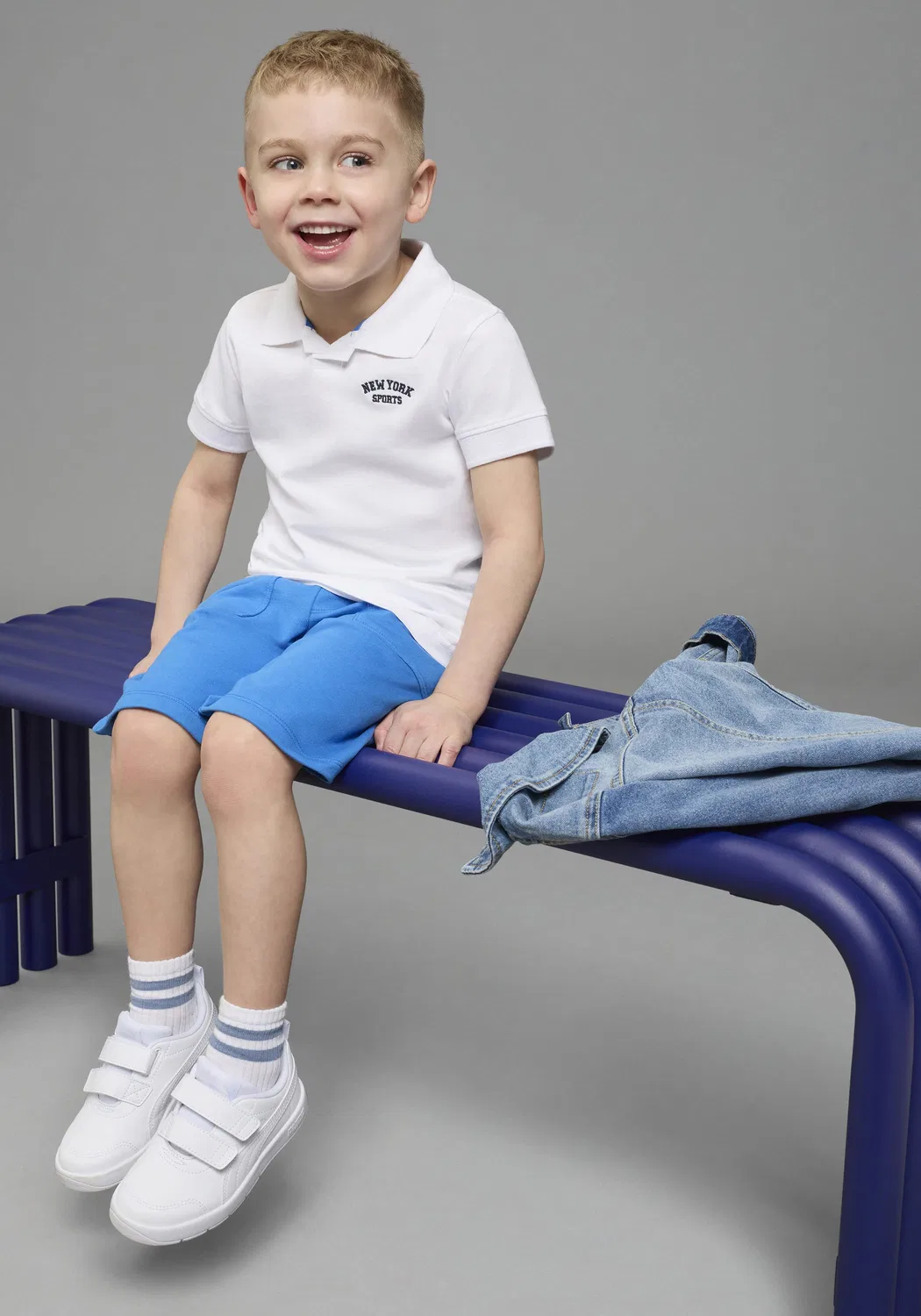 Спортивные шорты для мальчиков Kidsworld, лайм + синий — фото 2
