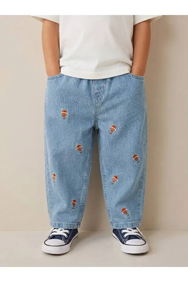 Детские джинсовые брюки для девочек с вышивкой Laciel paris kids denim trousers Generic Brands, Blue