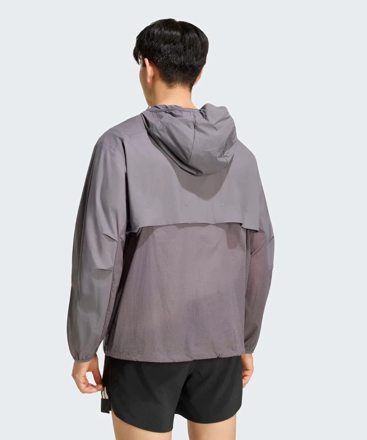 Мужская куртка-ветровка с капюшоном, свободного кроя, Adidas, Grey — фото 2