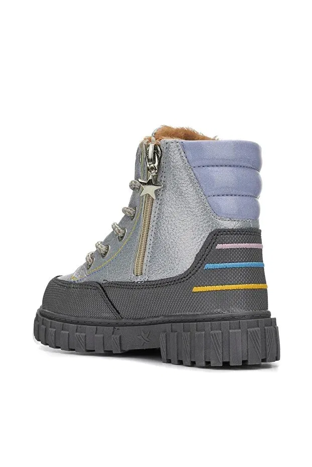 Детские ботинки для девочек на плоской подошве Minicashoes, Silver — фото 3