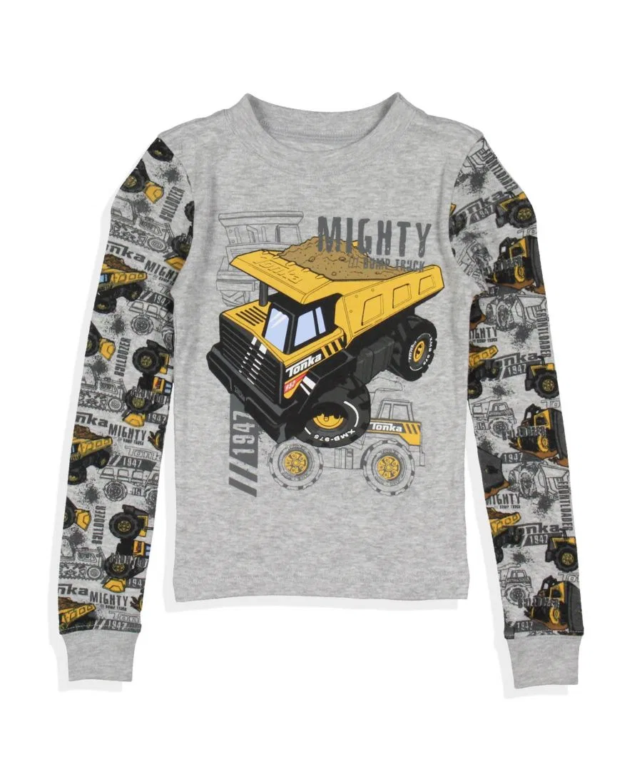 Комплект пижамы детский с длинным рукавом и длинными штанами, с принтом Mighty Dump Truck Tonka Truck — фото 3