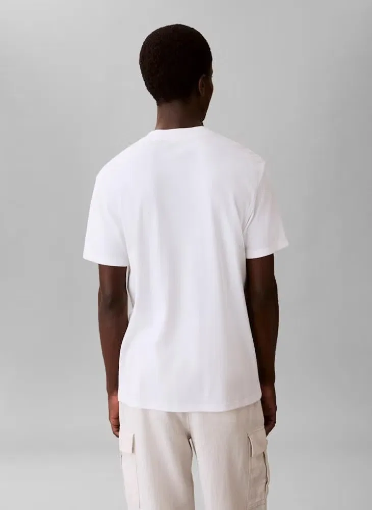 Футболка с техническим интерлоком Tech interlock knit Calvin Klein, белый — фото 2