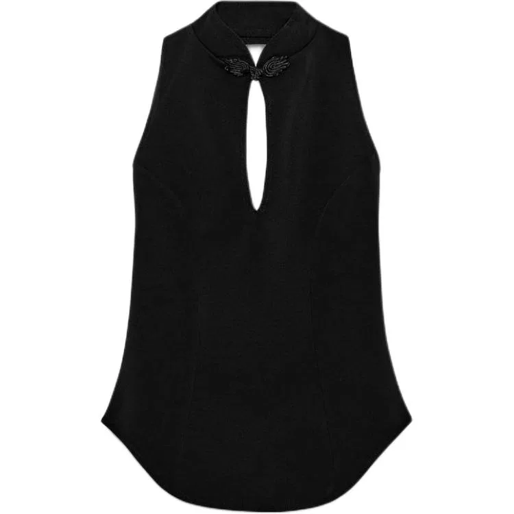 Женский топ-майка без рукавов ZARA, Black