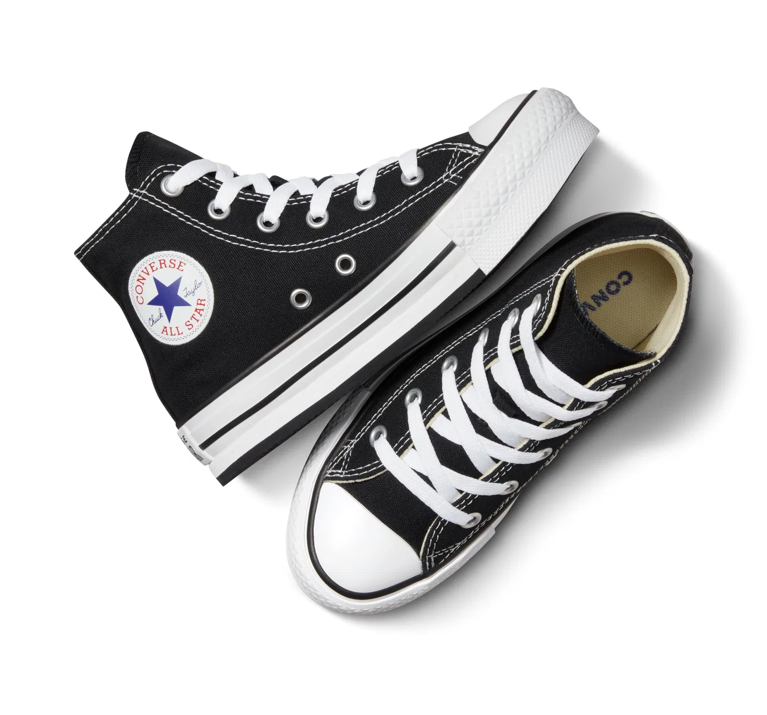 Детские кроссовки для девочек Converse Chuck Taylor All Star Eva Lift, Black White Black — фото 4