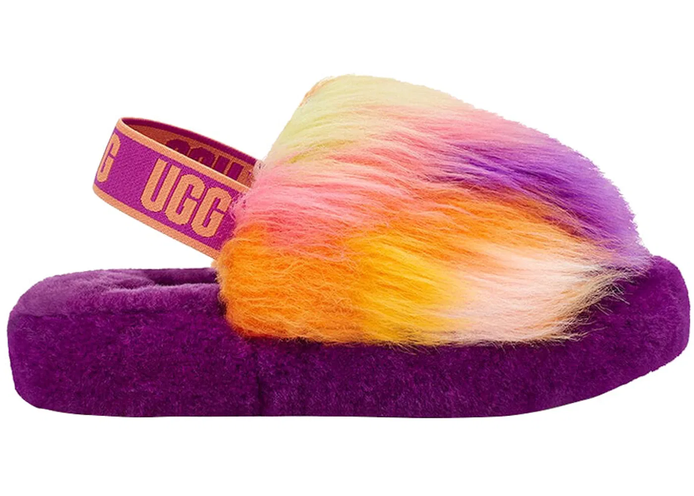 Детские шлепанцы с принтом UGG Fluff Yeah Slide UGG, Tie Dye Berrylicious