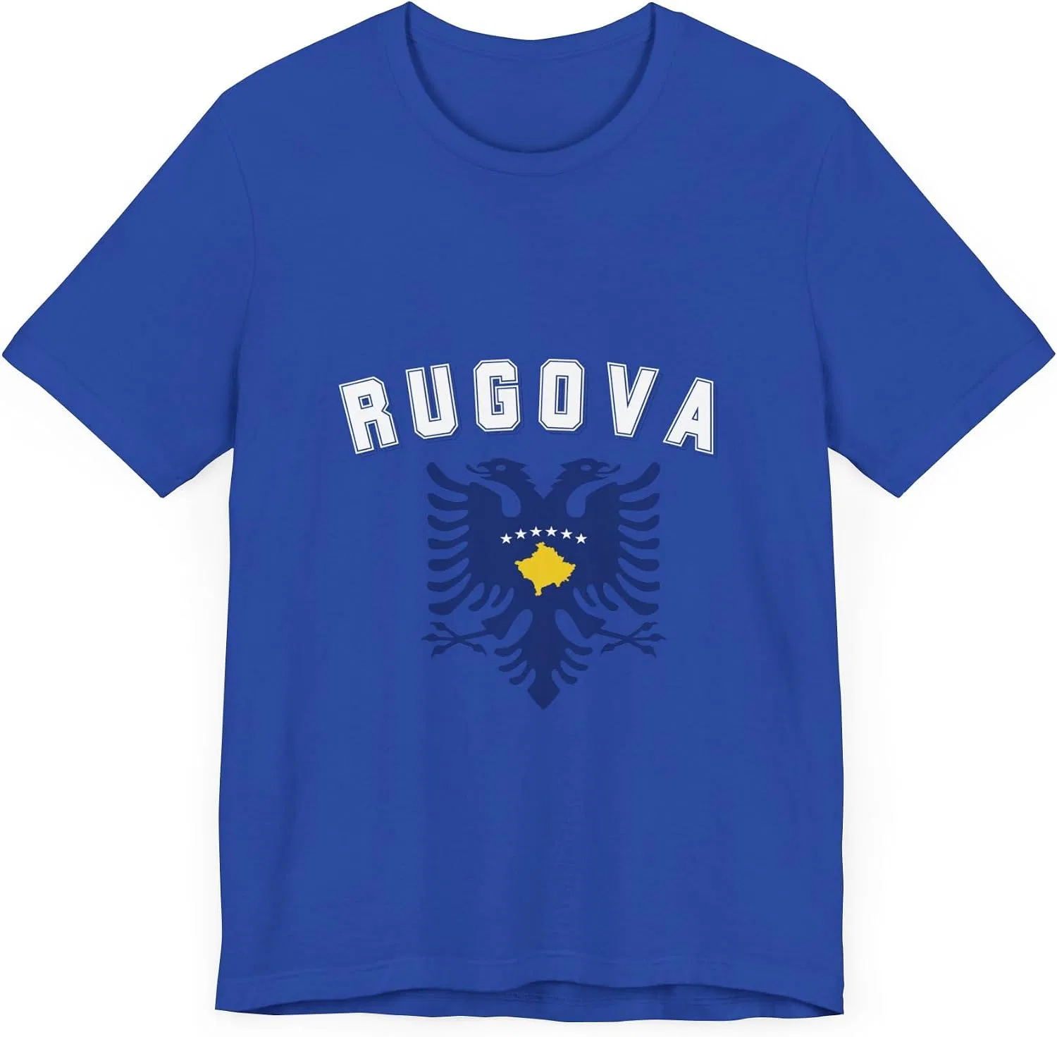 Футболка с принтом Kosovo Flag Eagle Bella Canvas 3001, True Royal — фото 3