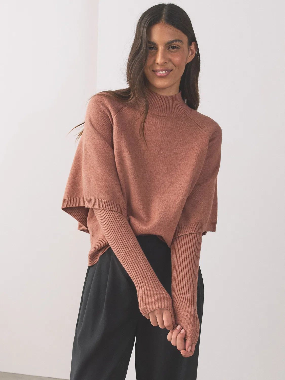 Джемпер с имитацией многослойности, Nude Next