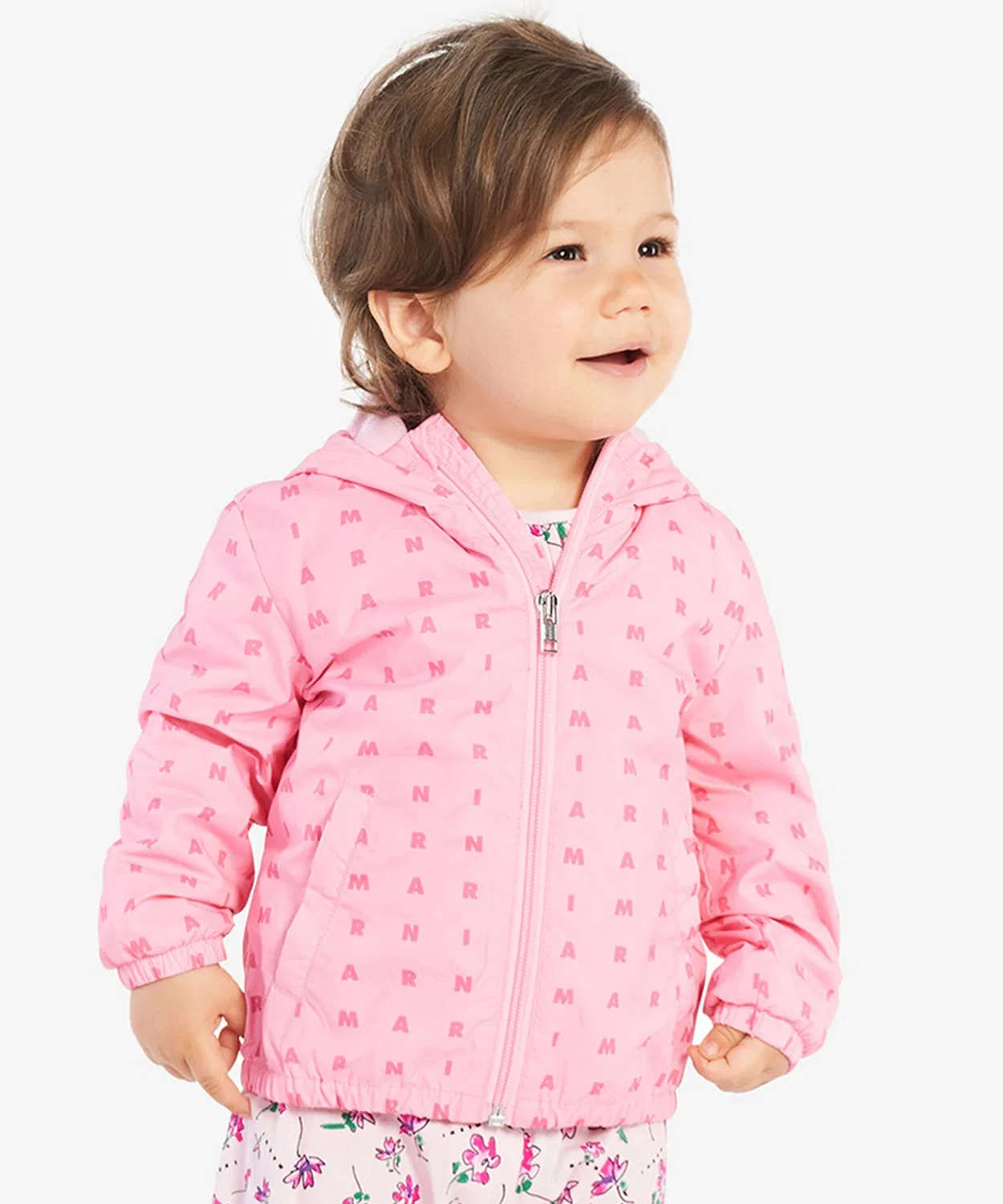 Детская куртка-худи с брендовым логотипом MARNI, Light Pink