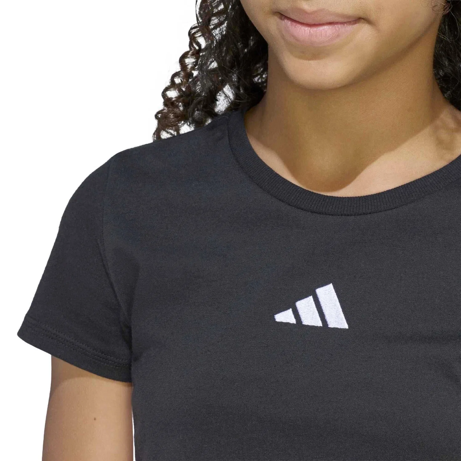 Детская футболка с коротким рукавом Adidas Sport Jg 3S Baby Tee, Черный — фото 4