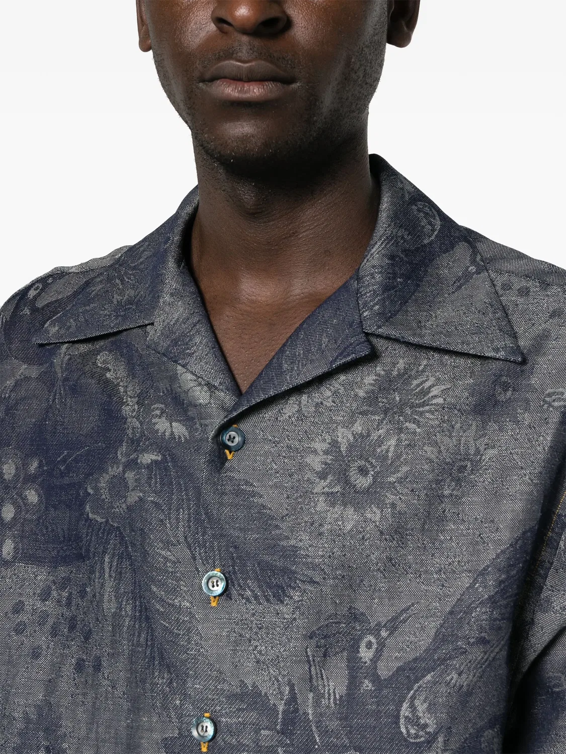 Рубашка с жаккардовым узором ETRO, синий — фото 2