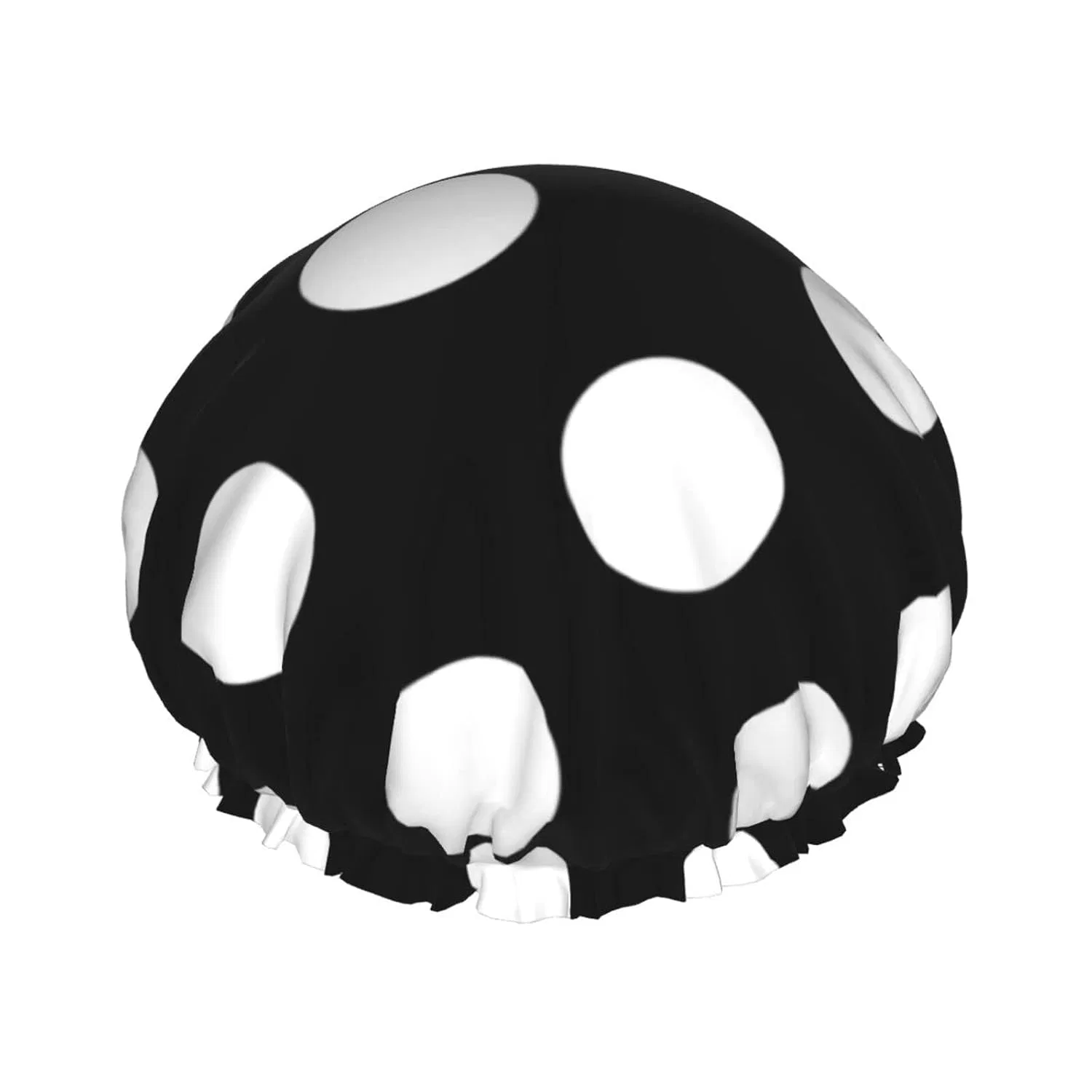 Шапочка для душа Oudrspo, Double Layer Waterproof, Black and White