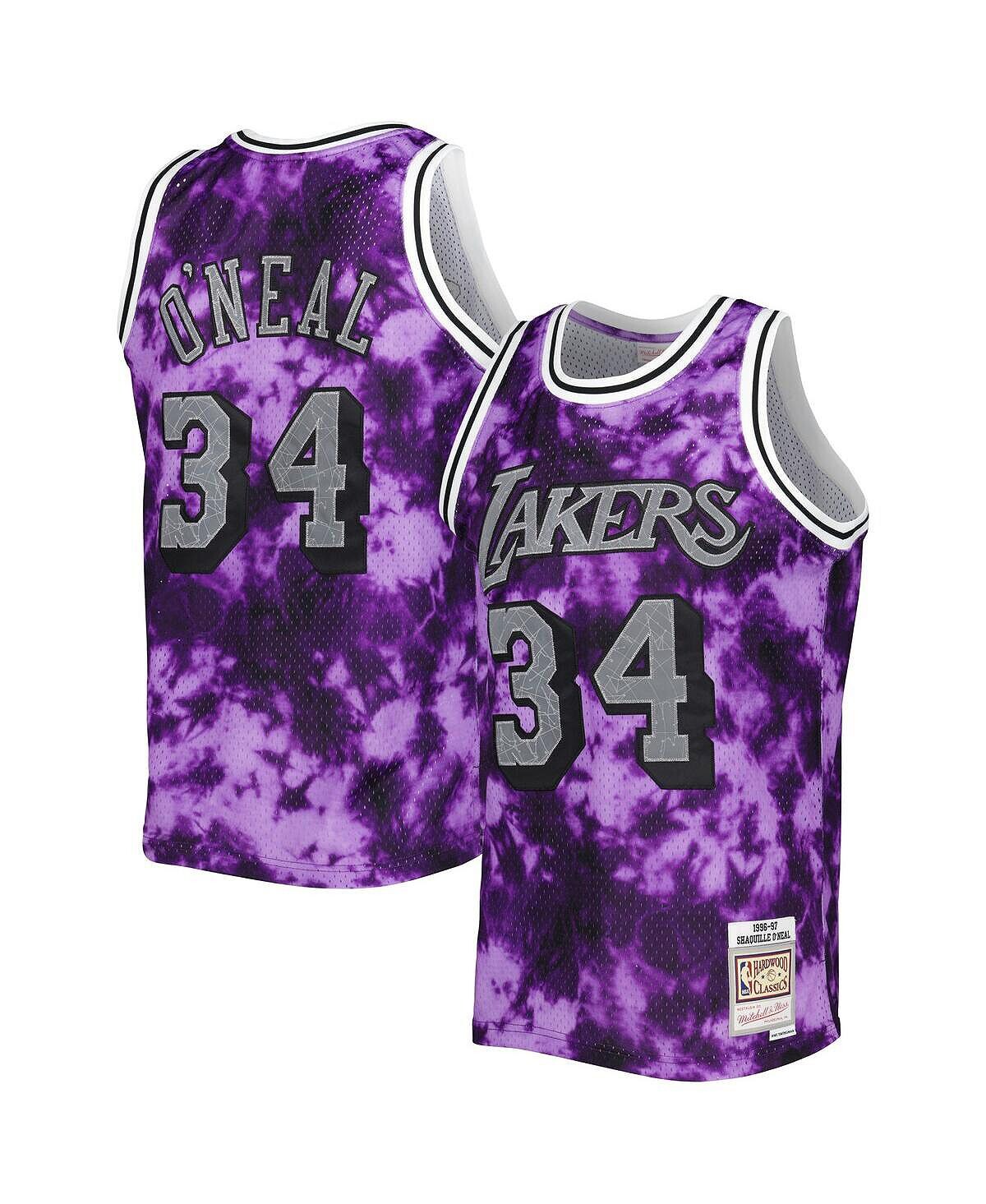 

Мужская футболка shaquille o'neal purple los angeles lakers 1996-97 galaxy swingman jersey Mitchell & Ness, фиолетовый