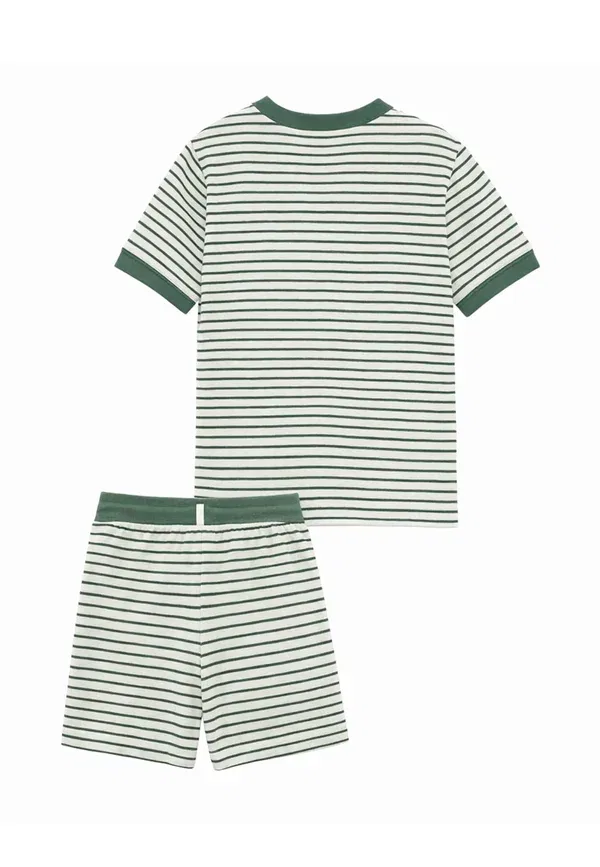 Пижамный комплект из хлопка Striped badge set Marks & Spencer, Green Mix, зеленый — фото 2