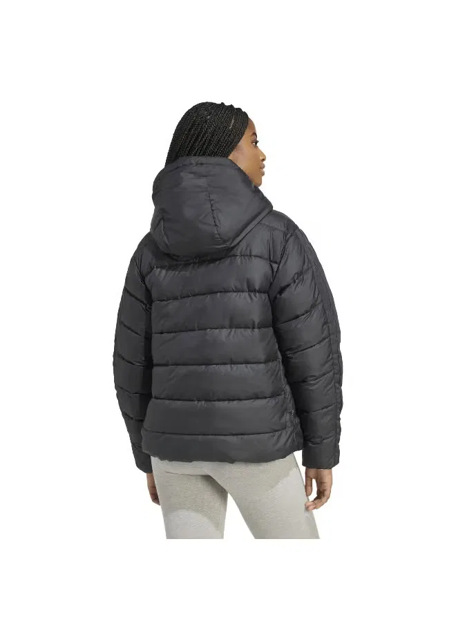 Куртка утепленная с капюшоном Essentials climawarm 3 stripes Adidas, черный — фото 3