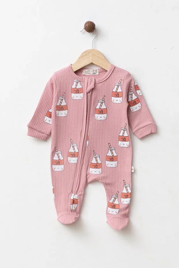 Детский комбинезон для новорожденных хлопковый с принтом Milk&Cookies Yukobaby Bebeğiniz Için En Doğalı, Multicolor — фото 2