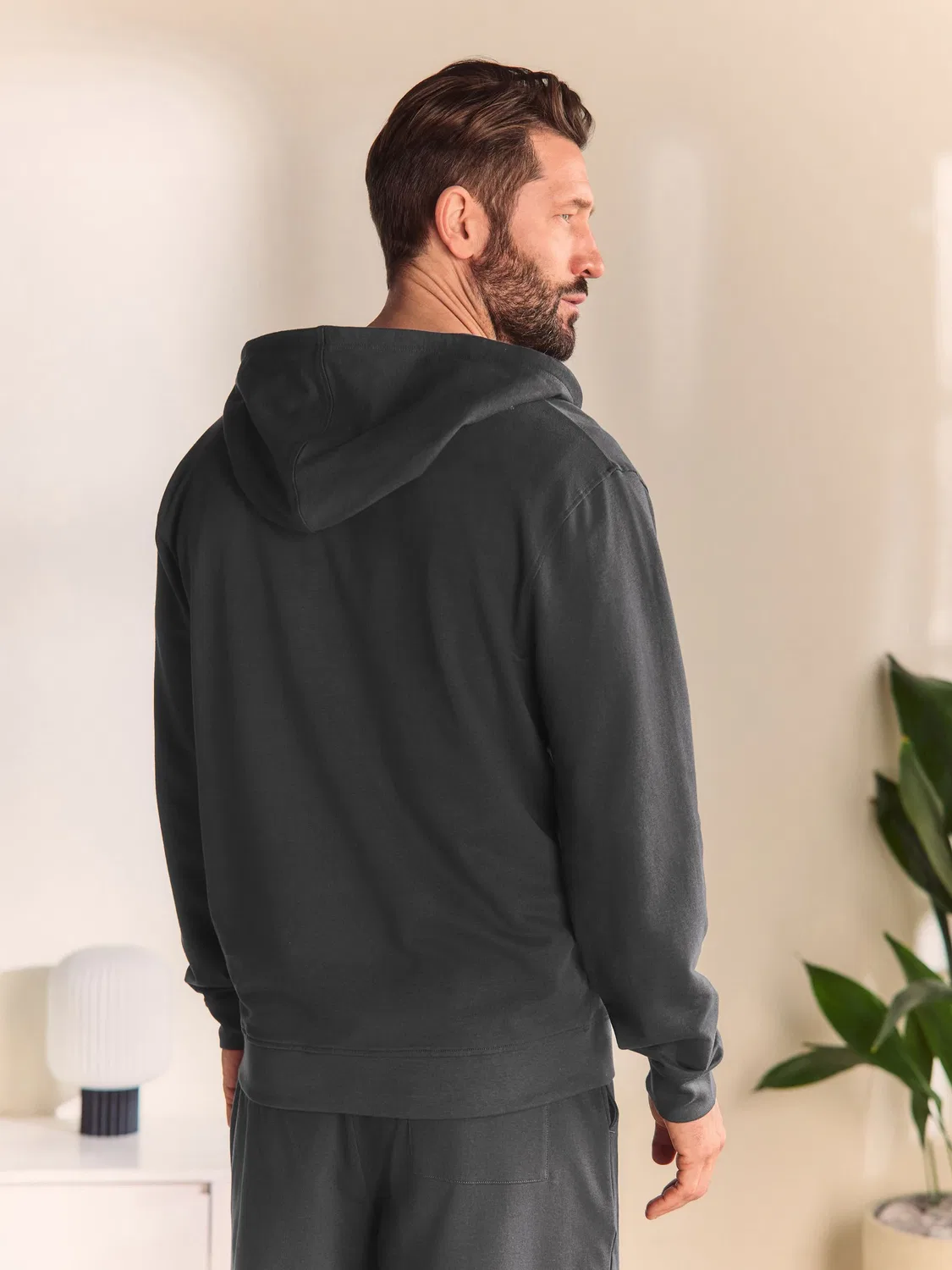 Худи на молнии, легкий джерси, Slate Grey Loopback Zip Up Hoodie Next, серый сланец — фото 3