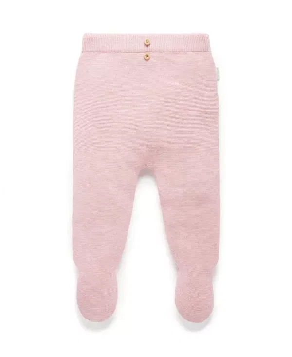 Детские леггинсы для девочек трикотажные фактурные Purebaby, Pink Melange
