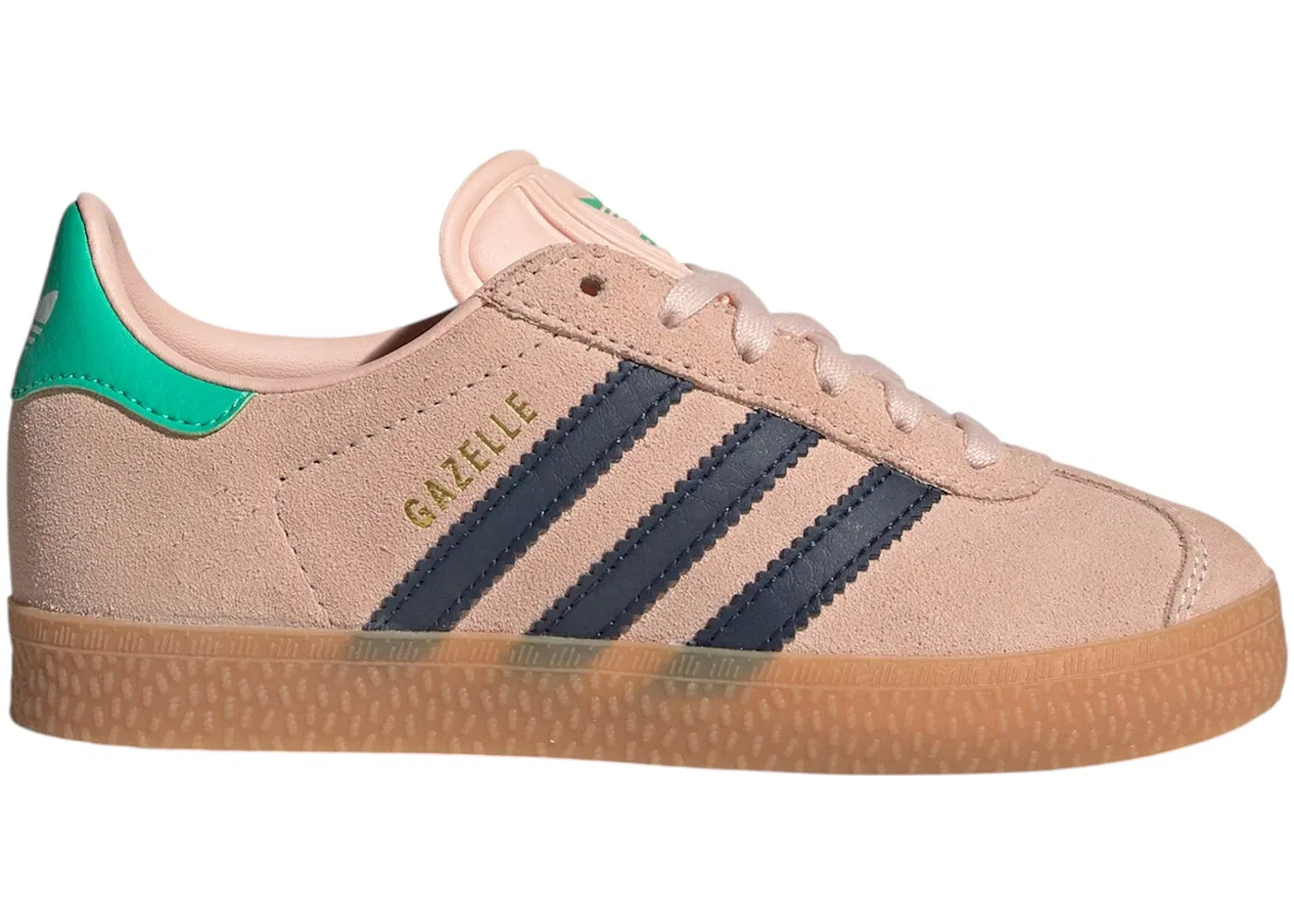 Детские кроссовки lifestyle с замшевым верхом Adidas Gazelle, Blush Pink/Night Indigo/Hi-Res Green