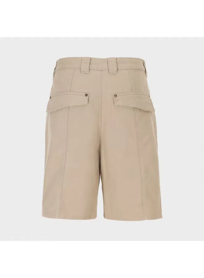 Шорты-бермуды с рваным эффектом и молнией Zara, хаки — фото 3