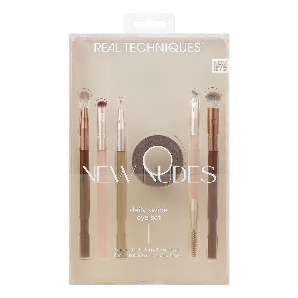 Набор кистей для макияжа глаз Real Techniques New Nudes Daily Swipe Eye Kit, 7 предметов