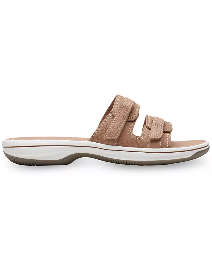 Женские комфортные шлепанцы Cloudsteppers Breeze Piper Clarks, коричневый/бежевый — фото 2