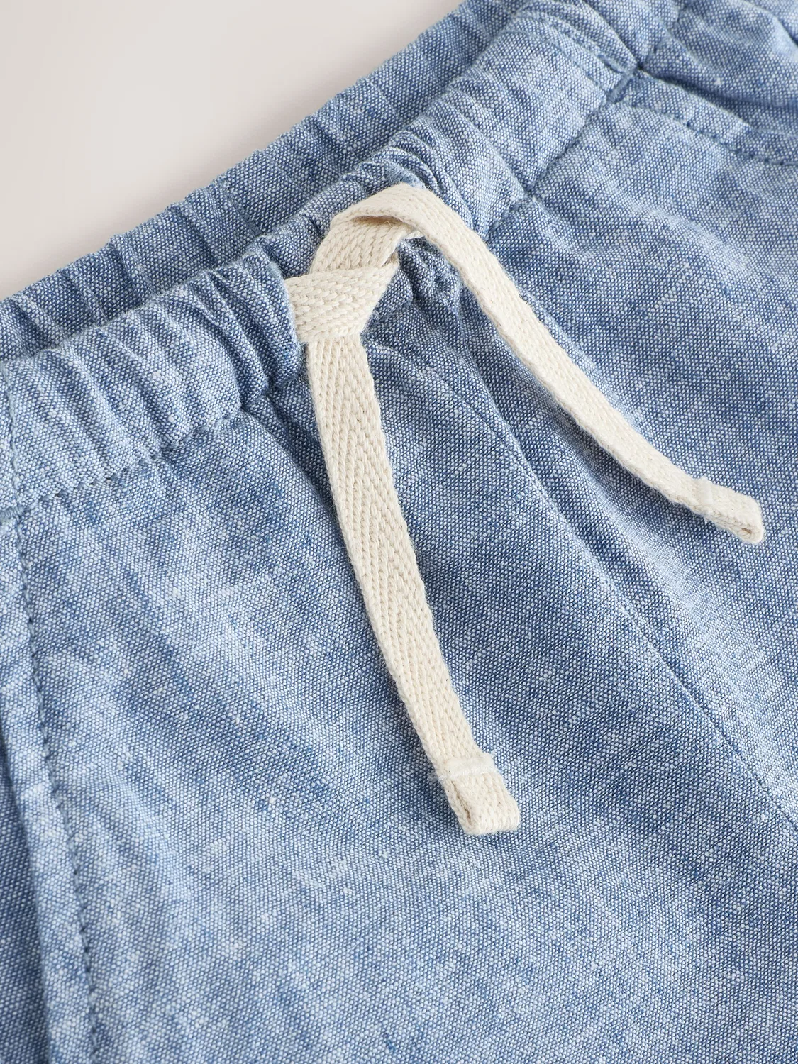 Шорты из льняной смеси с утяжкой Next, Chambray Blue — фото 3