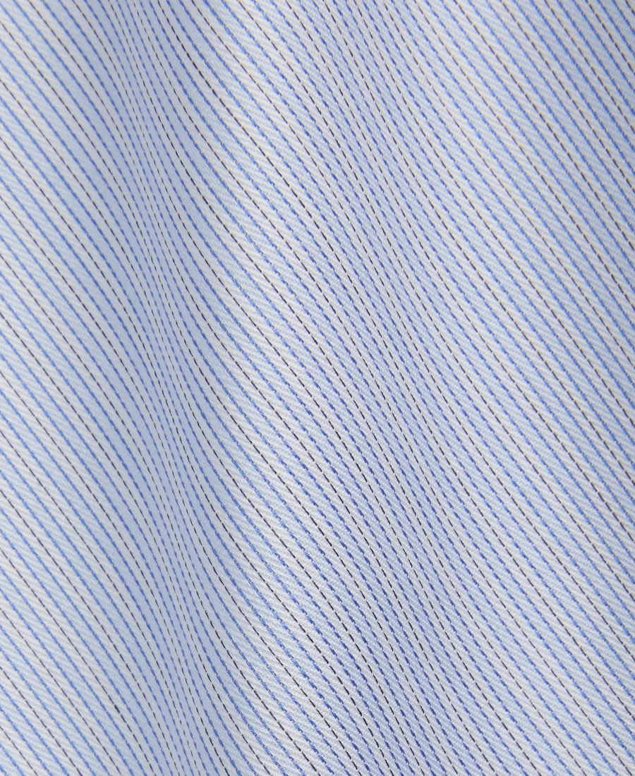 Рубашка из хлопка с эластаном, с полосатым принтом Calvin Klein, Blue — фото 3