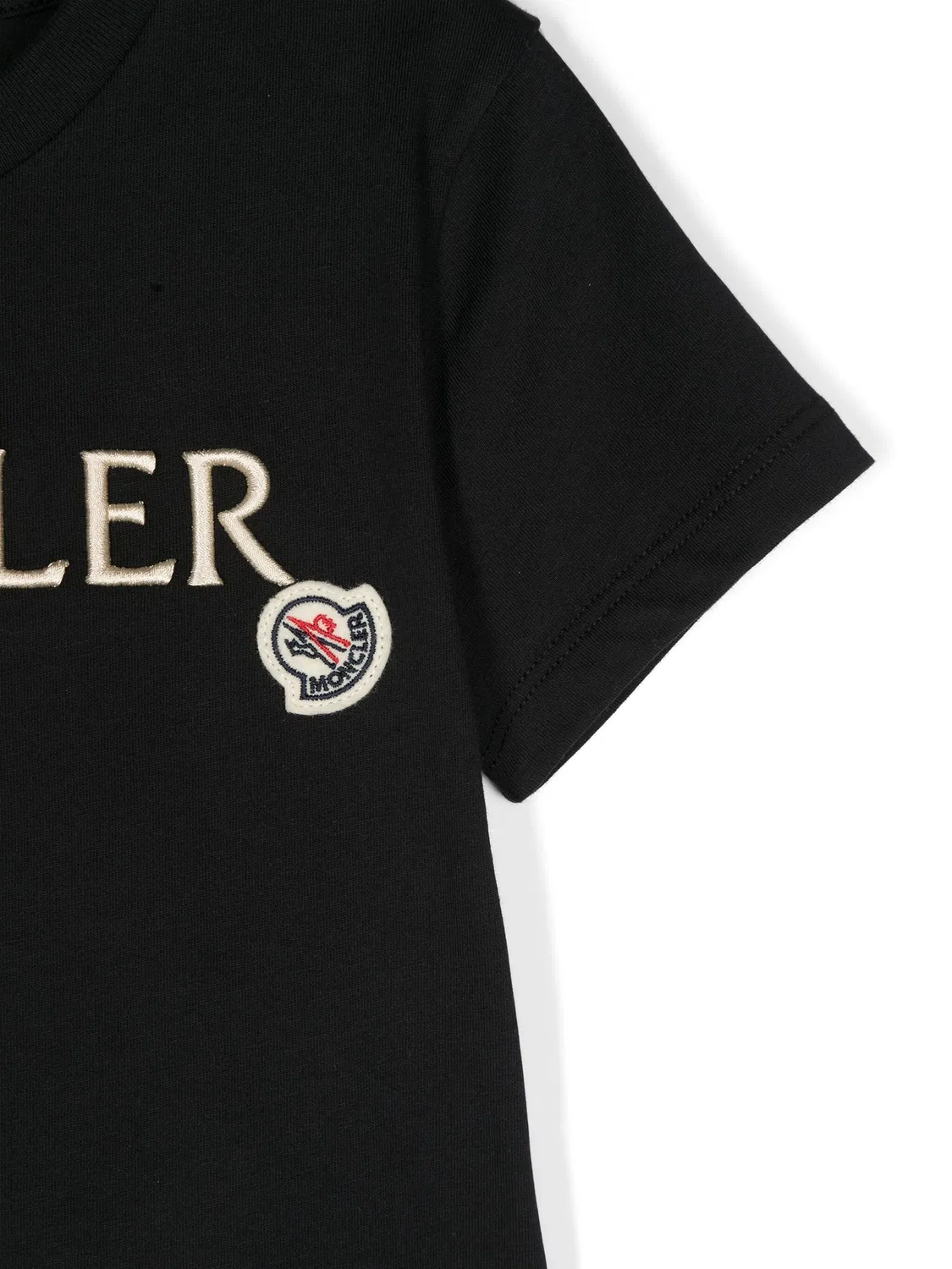 Футболка с вышитым логотипом Moncler, черный — фото 2