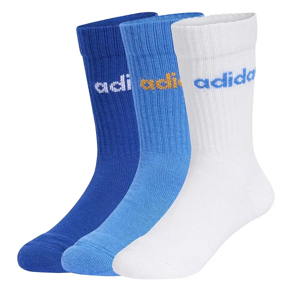 Носки Adidas Linear crew 3 штуки, синий