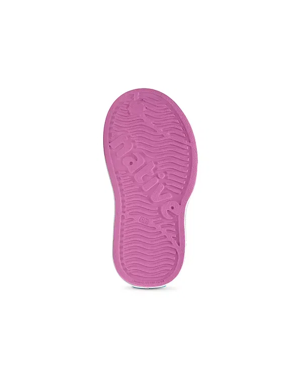 Детские кроссовки для девочек с перфорированным дизайном Native Miles Block Shoes, Malibu Pink/Shell White — фото 3